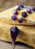 Boho Necklace, Amethysts Hexagonal Cone Pendant Necklace